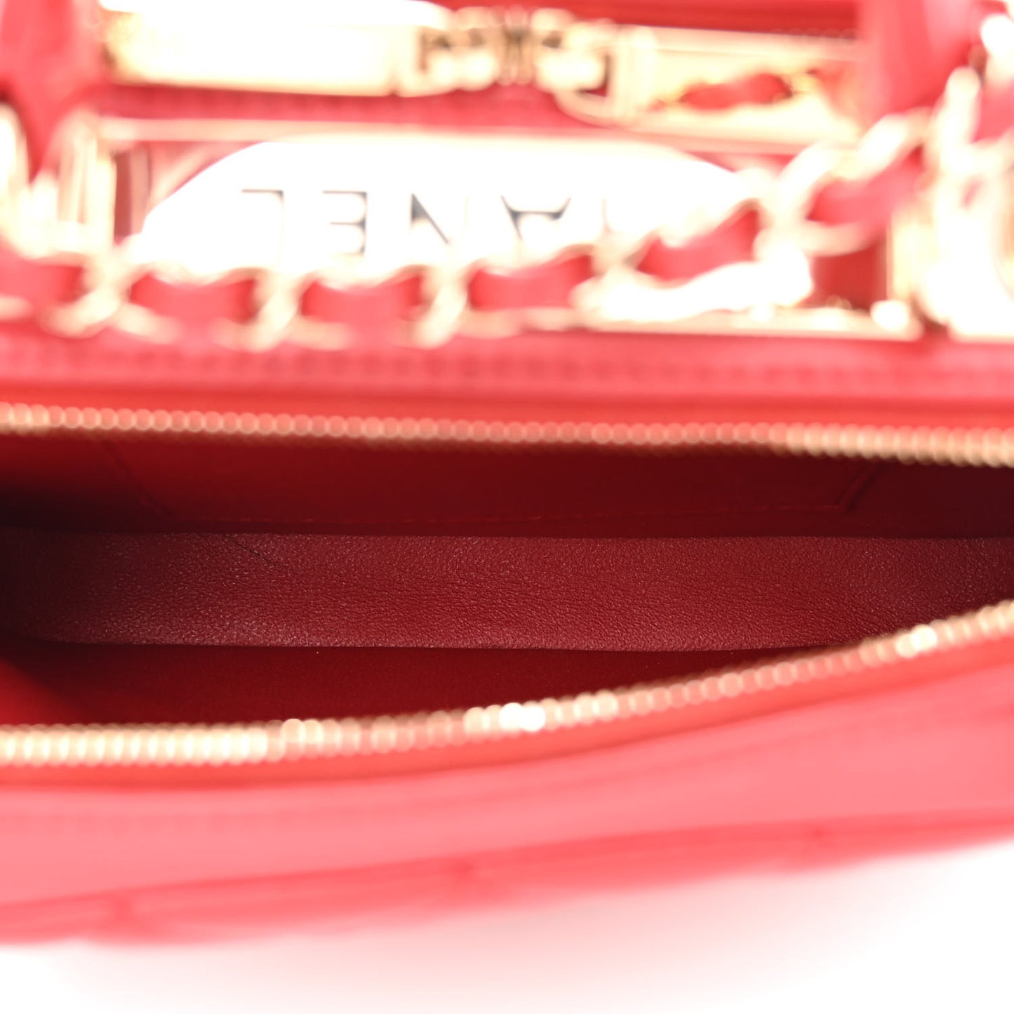 Lambskin Quilted Small Trendy CC Bowling Bag Red
