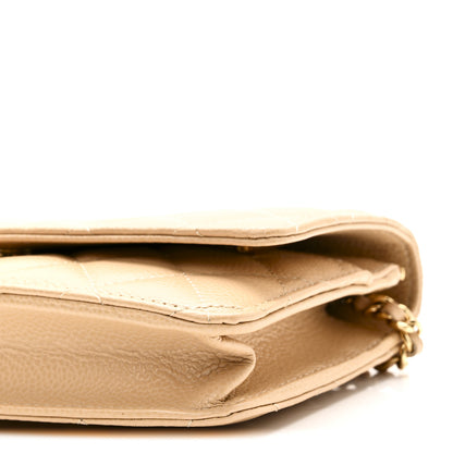 Chanel Caviar Quilted Wallet on Chain WOC Beige 11 of 12
