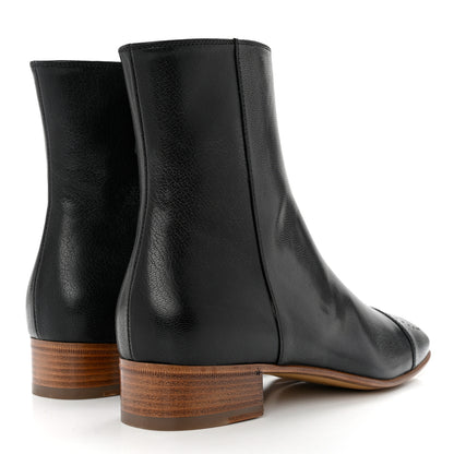 Gucci Goatskin Hills Logo Ankle Boots 38 Black 4 of 9