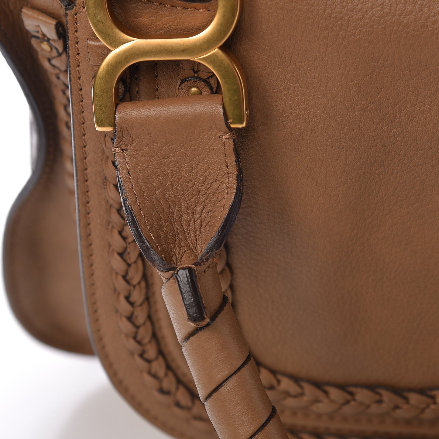 Calfskin Braided Medium Marcie Satchel Nut