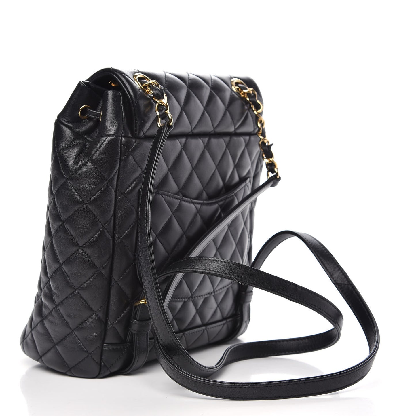 Lambskin Quilted Small Urban Spirit Backpack Black