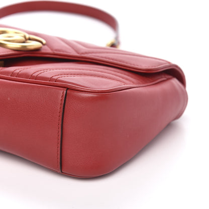 Gucci Calfskin Matelasse Small GG Marmont Shoulder Bag Hibiscus Red 9 of 10