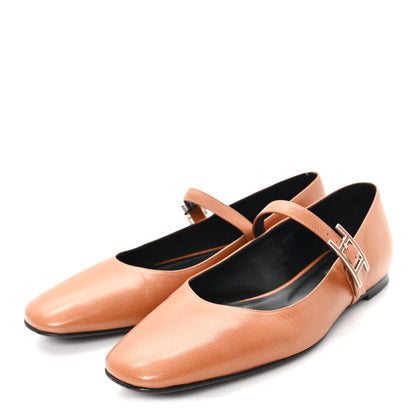Hermes Goatskin Jane Ballet Flats 37 Marron Alezan 4 of 9