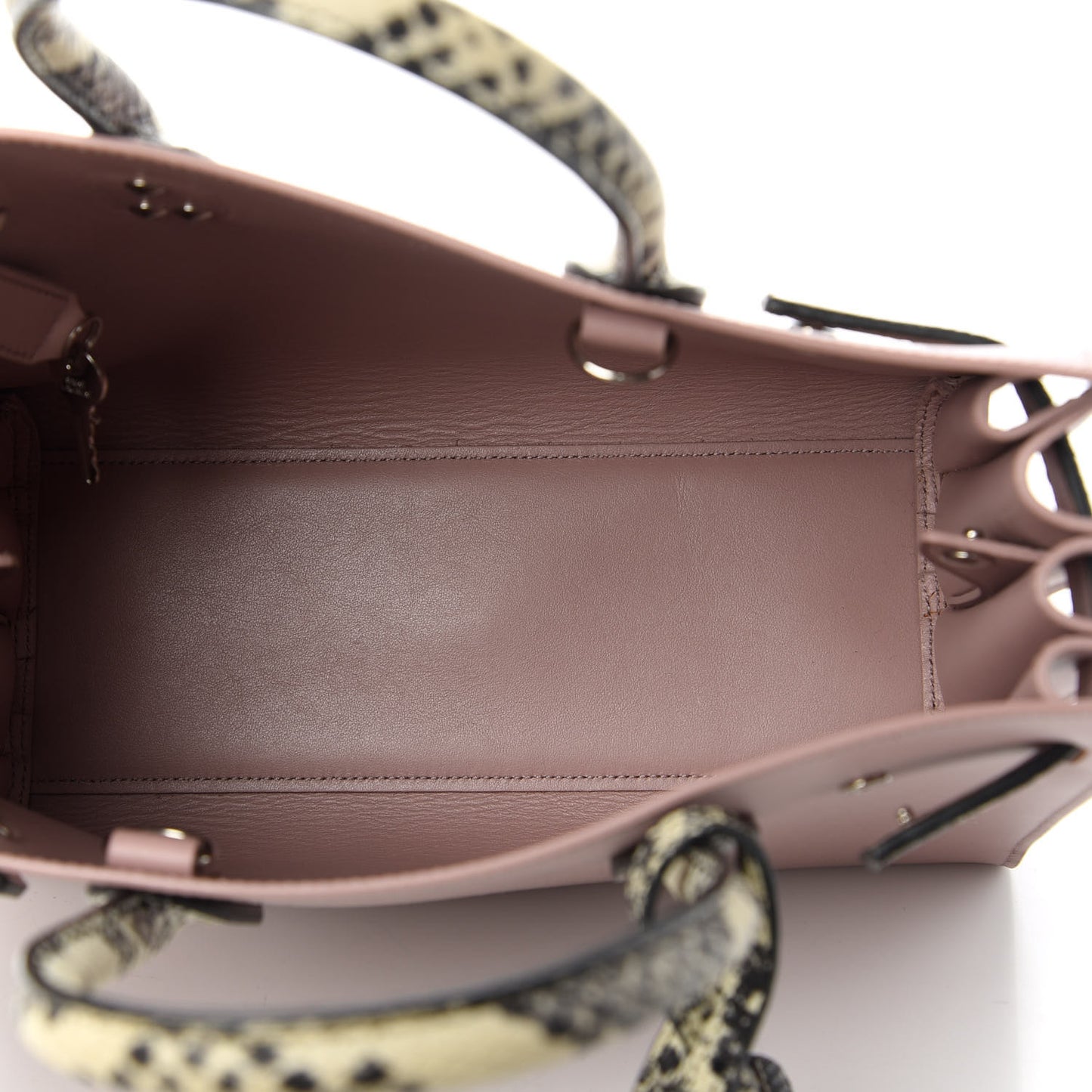 Calfskin Python Embossed Small Sac De Jour Powder Pink