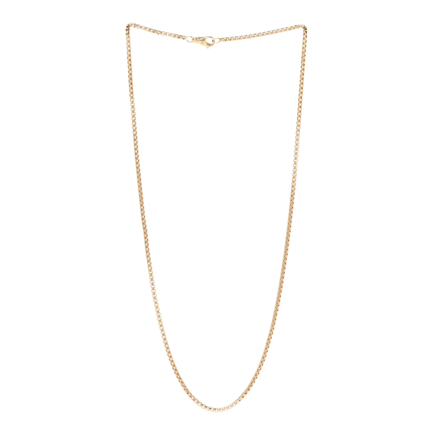 18K Yellow Gold 2.7mm Box Chain Necklace 22"