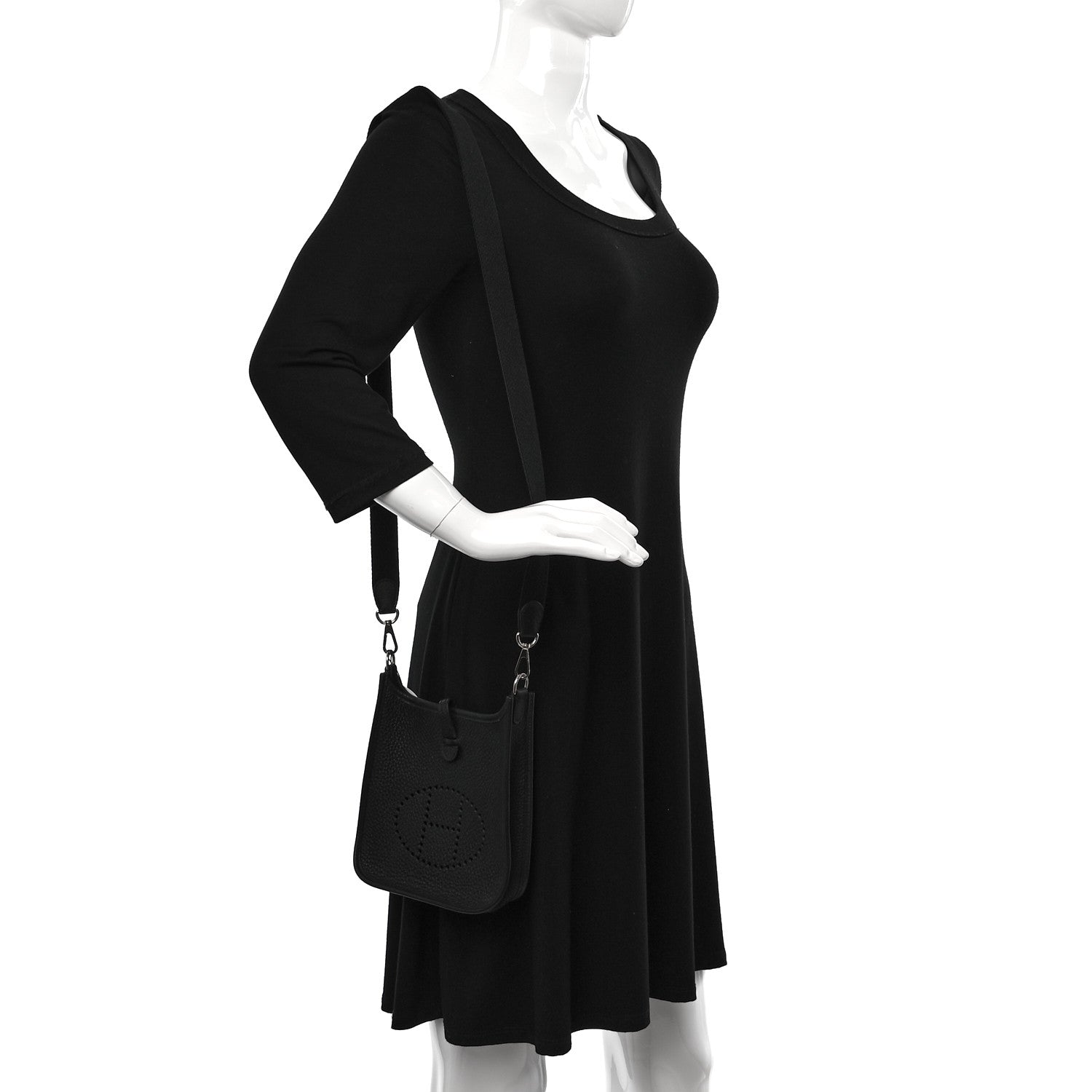 Hermes Taurillon Clemence Evelyne TPM Black 3 of 15