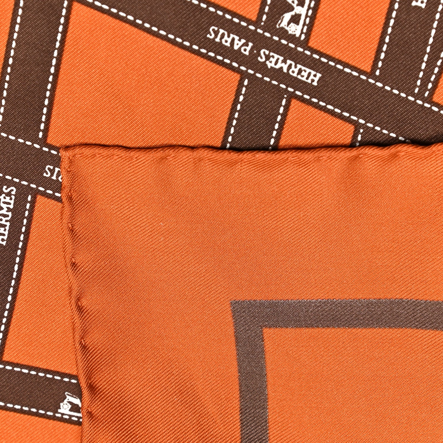 Hermes Silk Bolduc Pocket Square Scarf 4 of 4