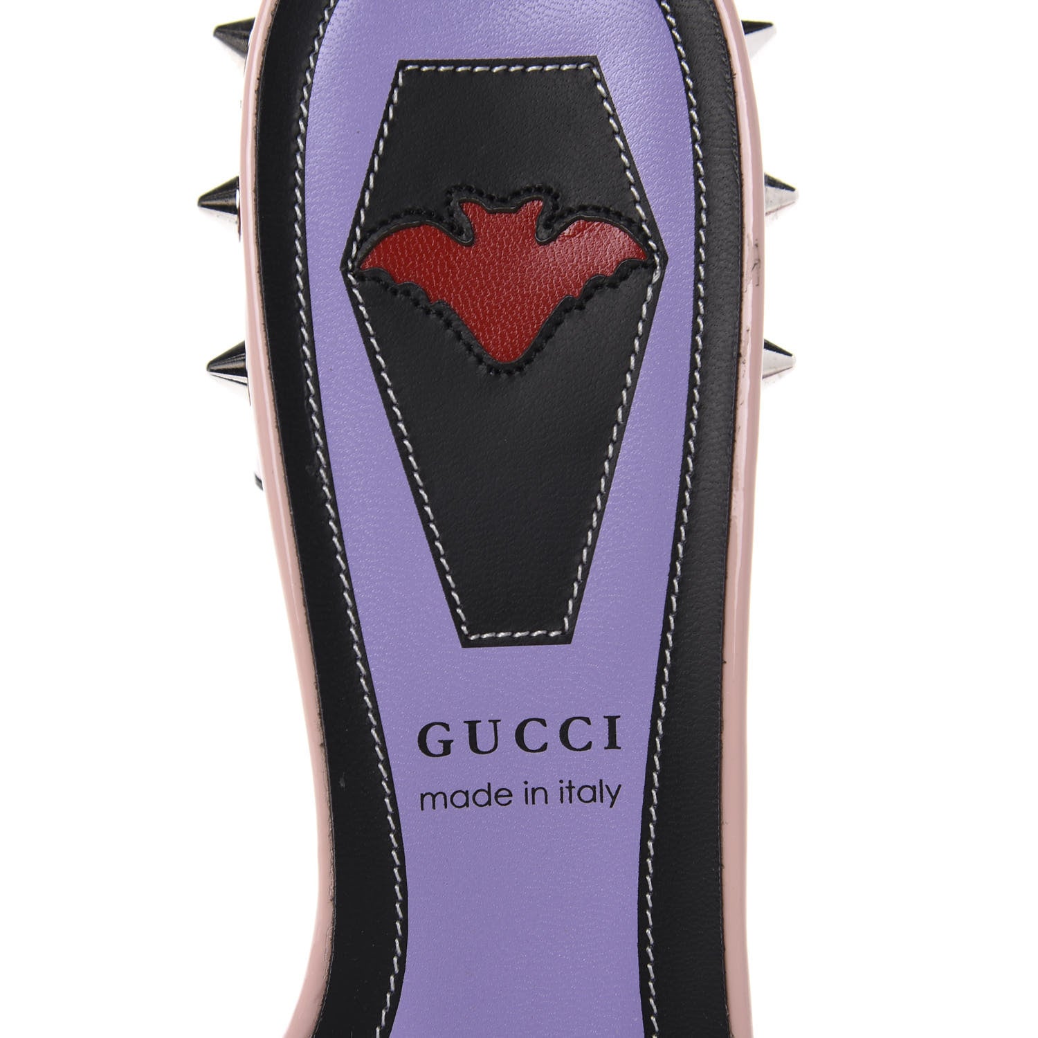 Gucci Patent GG Bow Sadie Spike Low Heel Slide Sandals 36 Perfect Pink 7 of 8