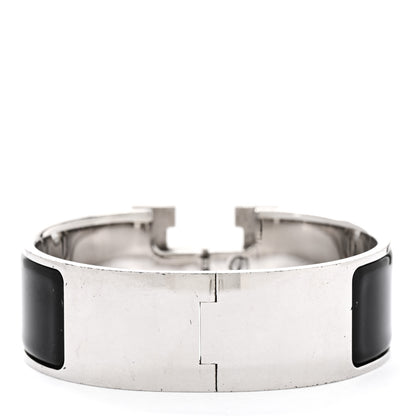 Hermes Enamel Wide Clic Clac H Bracelet GM Black 3 of 6