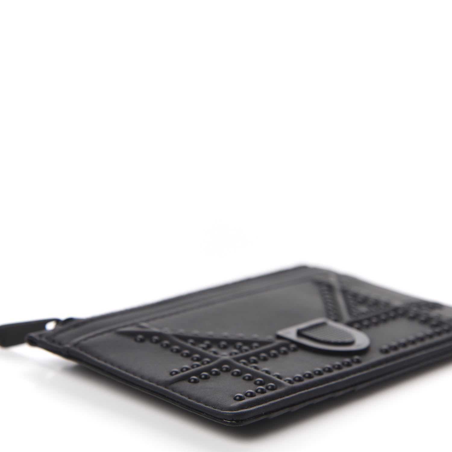 Christian Dior Ultra Matte Calfskin Studded Diorama Card Holder Black 7 of 9