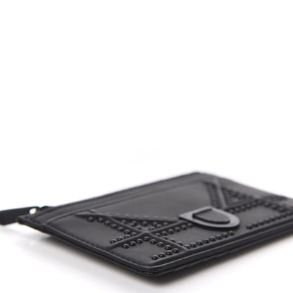 Christian Dior Ultra Matte Calfskin Studded Diorama Card Holder Black 7 of 9