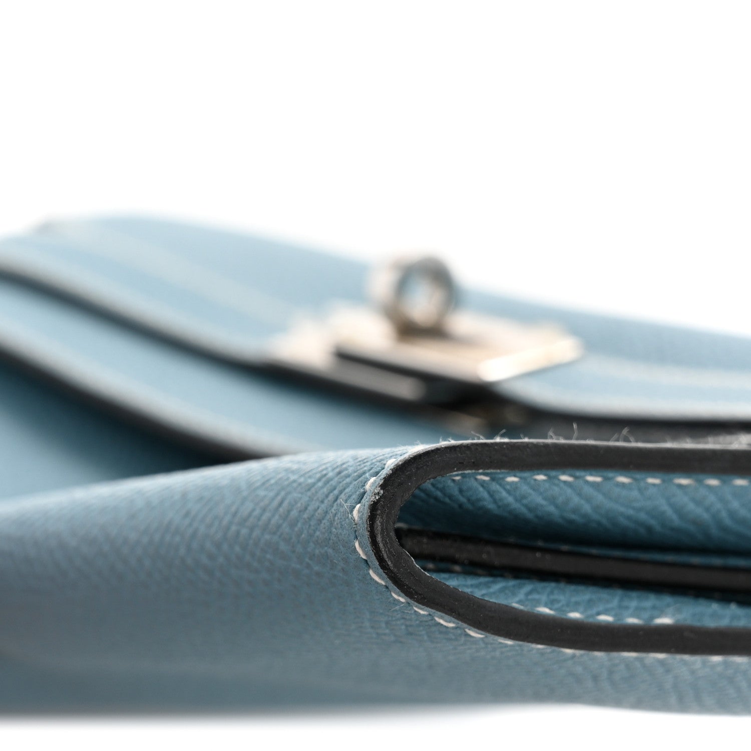 Hermes Epsom Kelly Longue Wallet Blue Jean 11 of 12