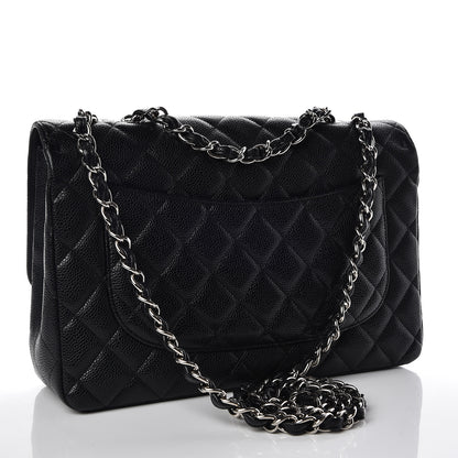Chanel Caviar Quilted Jumbo Single Flap Black 3 of 10