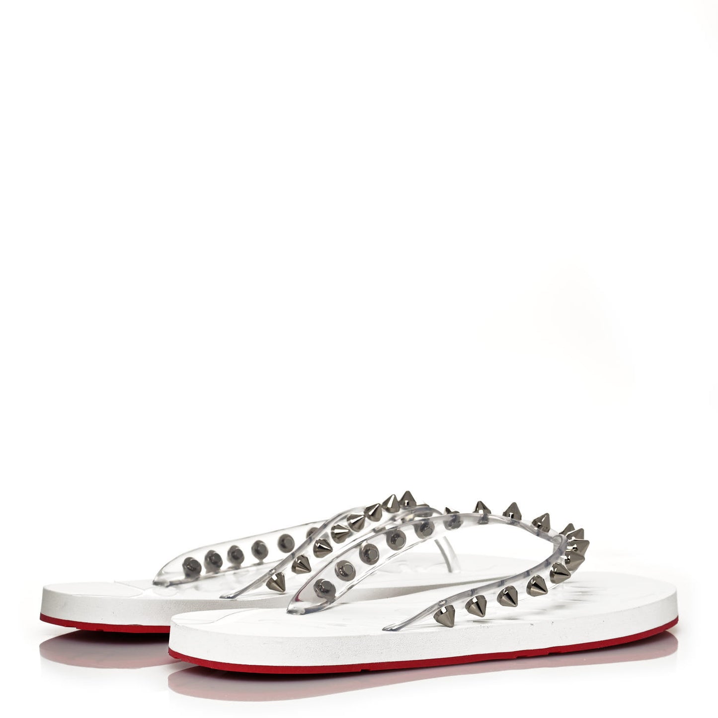 Rubber Spike Loubi Donna Flip Flop 39 Transparent White