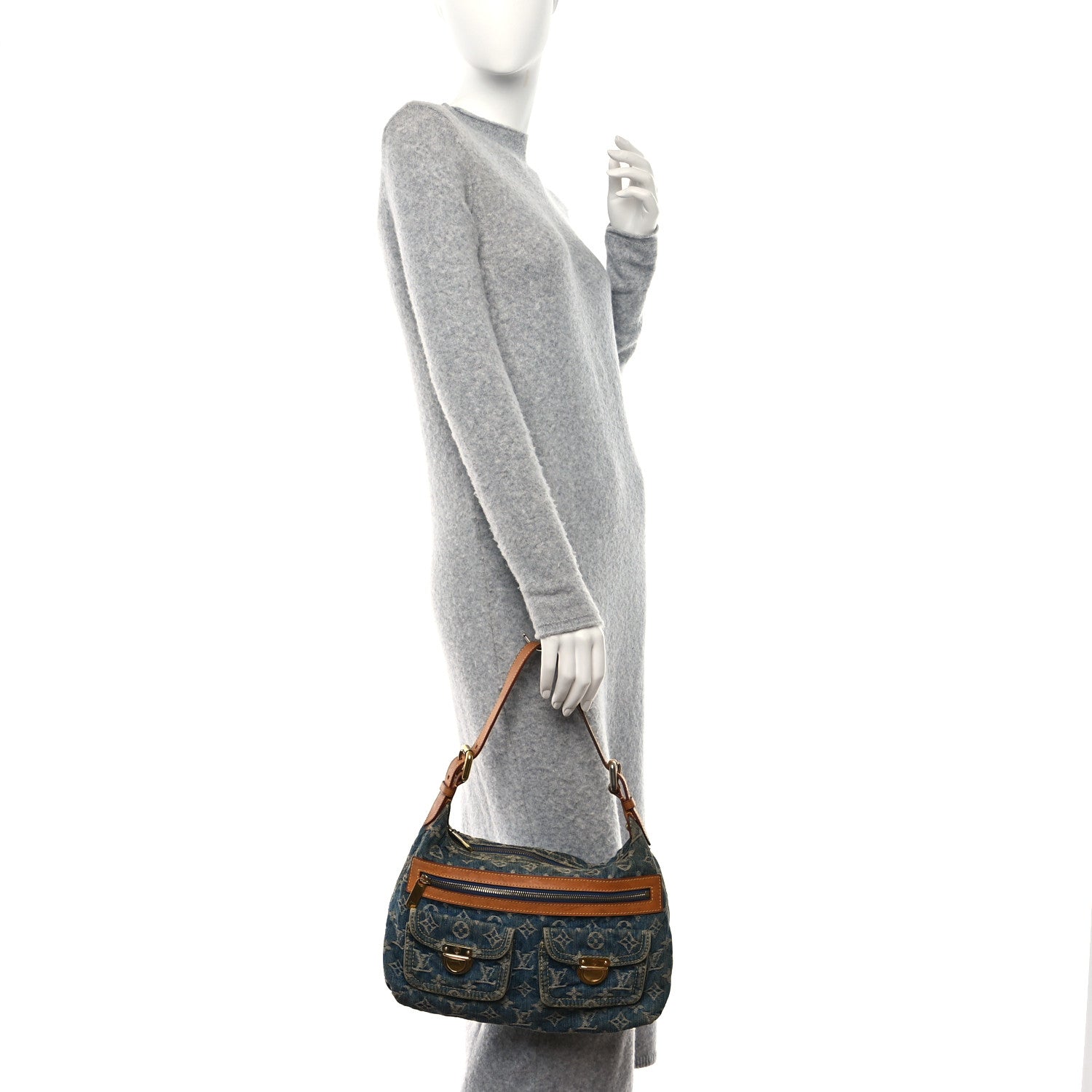 Louis Vuitton Monogram Denim Baggy PM Blue 2 of 8