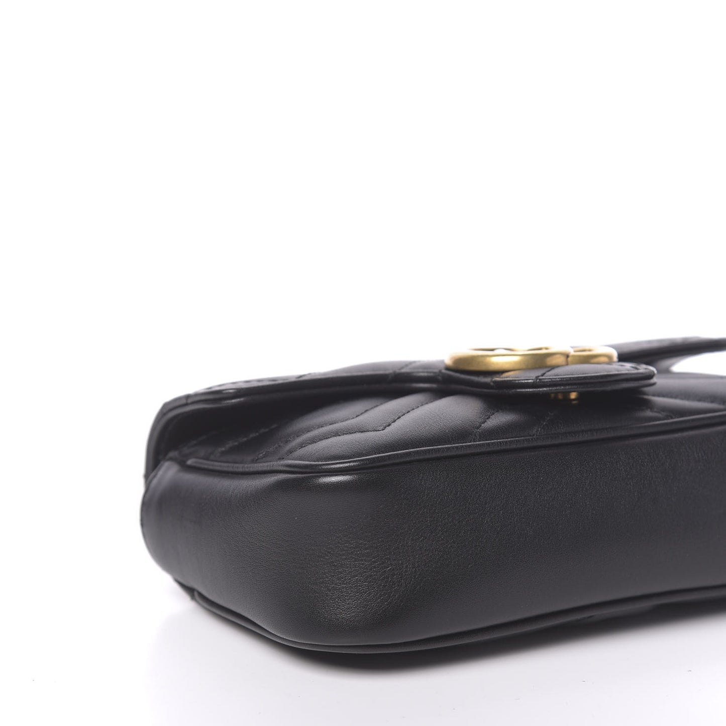 Calfskin Matelasse Super Mini GG Marmont Shoulder Bag Black