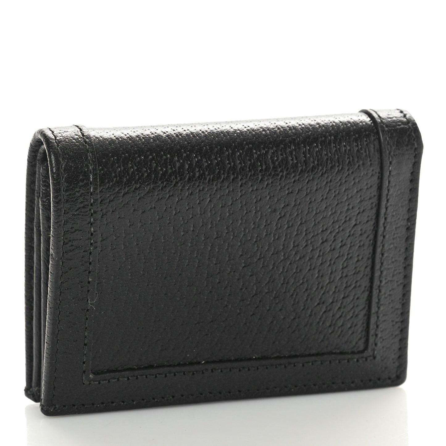 Wonka Grain Calfskin Diana Card Case Wallet Black