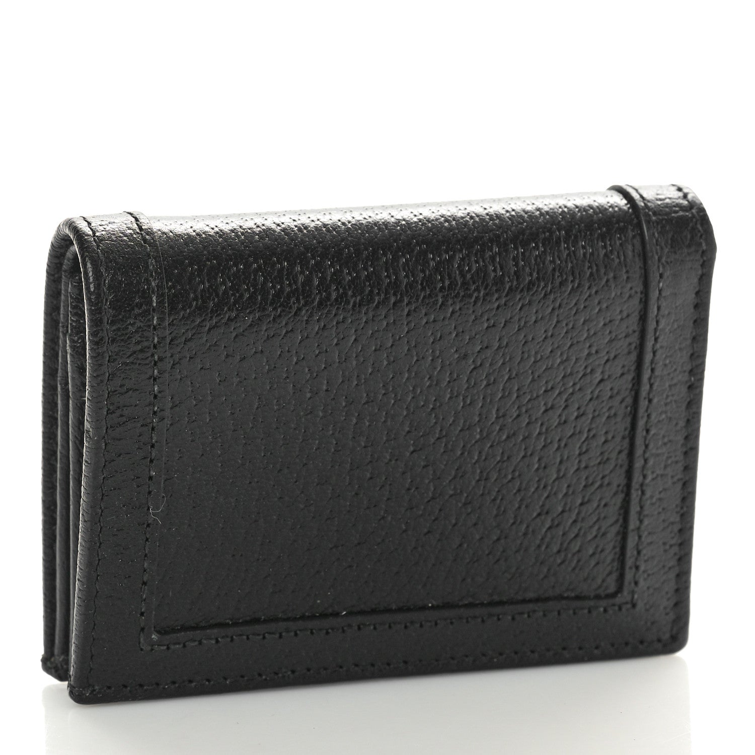 Gucci Wonka Grain Calfskin Diana Card Case Wallet Black 3 of 9