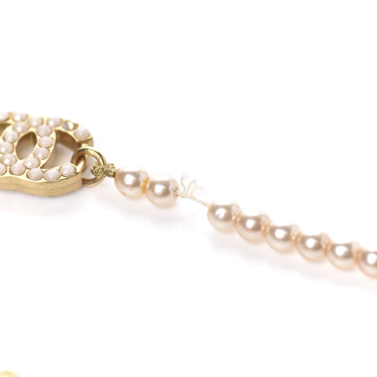 Pearl CC Palm Tree Necklace Gold