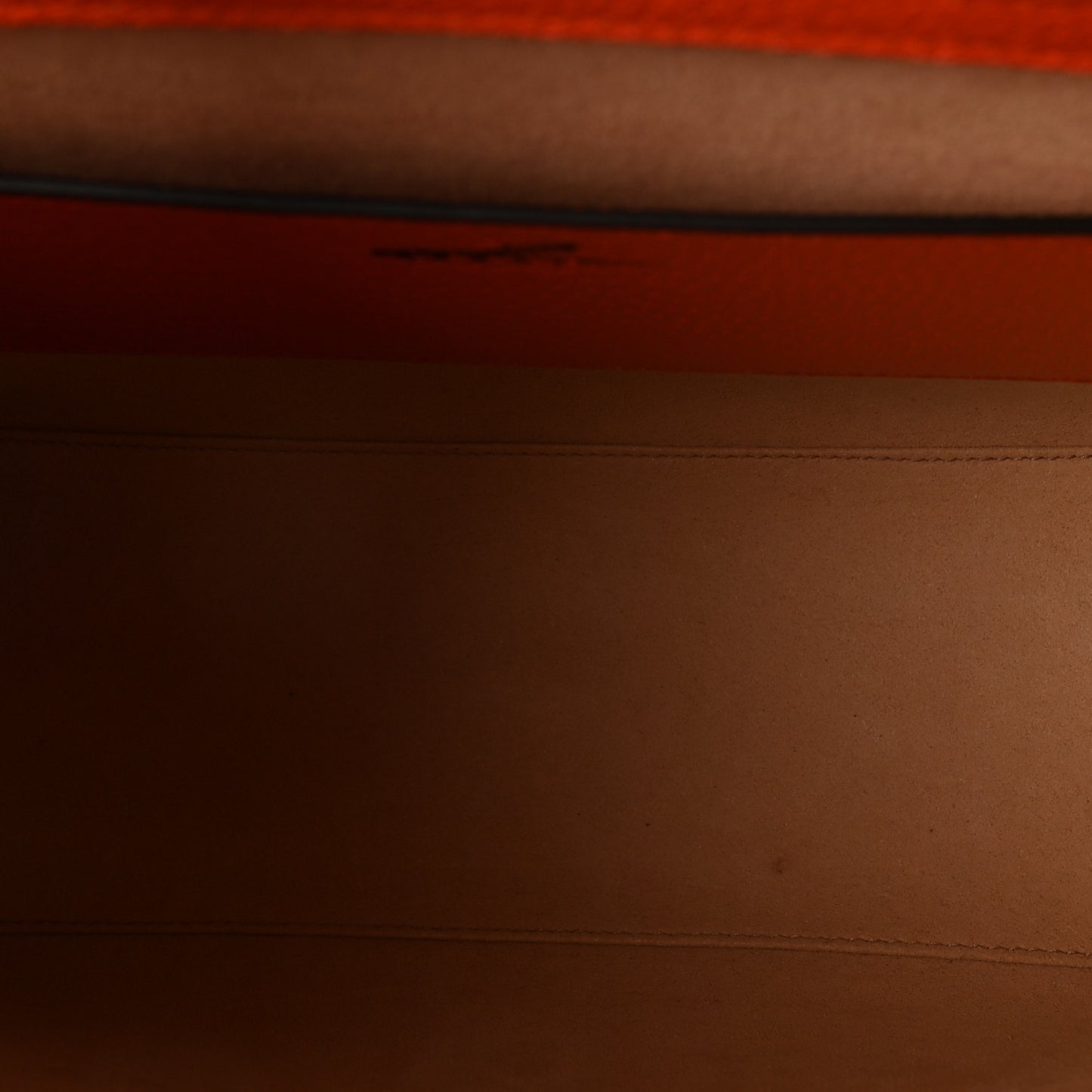Textured Dollar Calfskin Web Small Diana Tote Bag Deep Orange