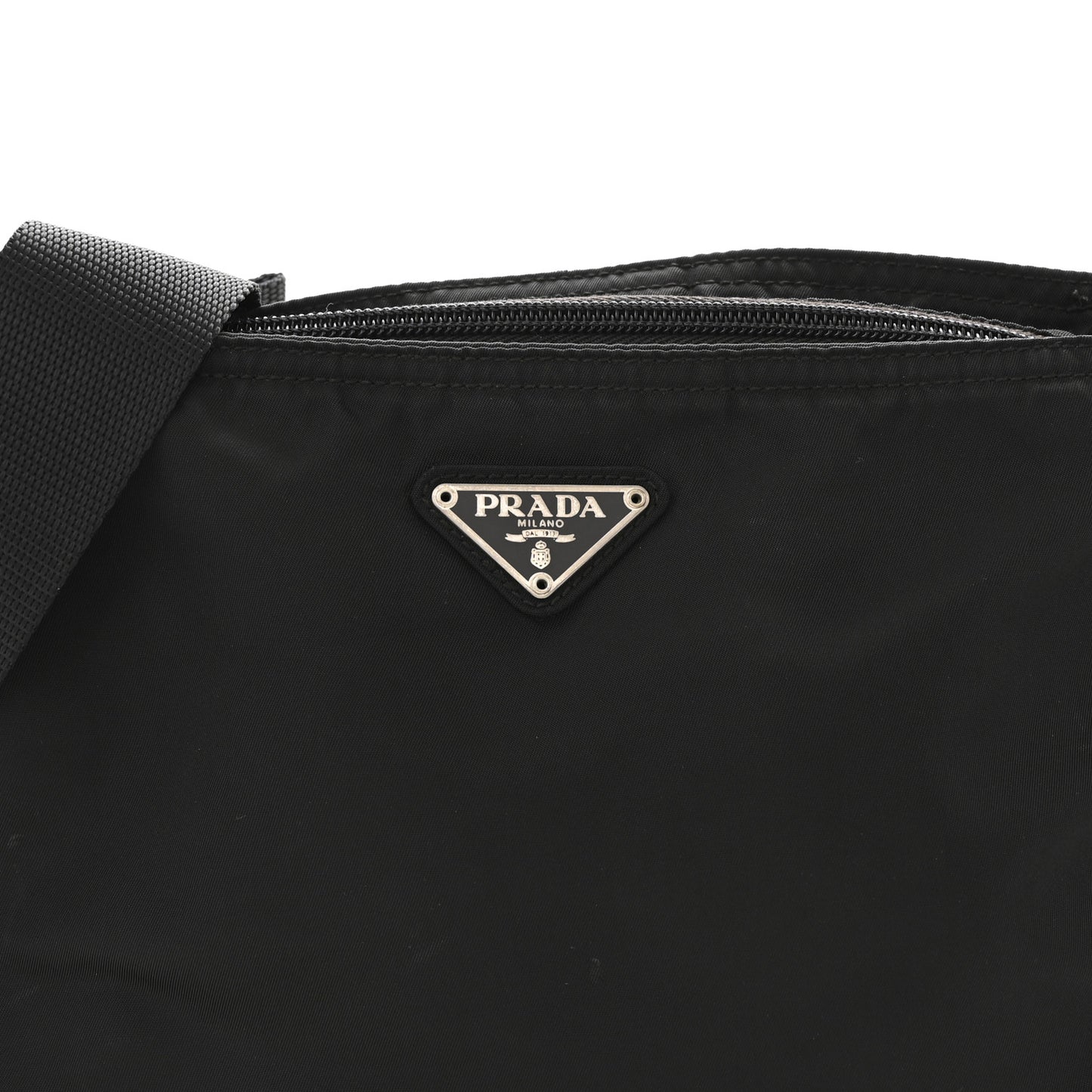 Nylon Vela Flat Messenger Bag Black