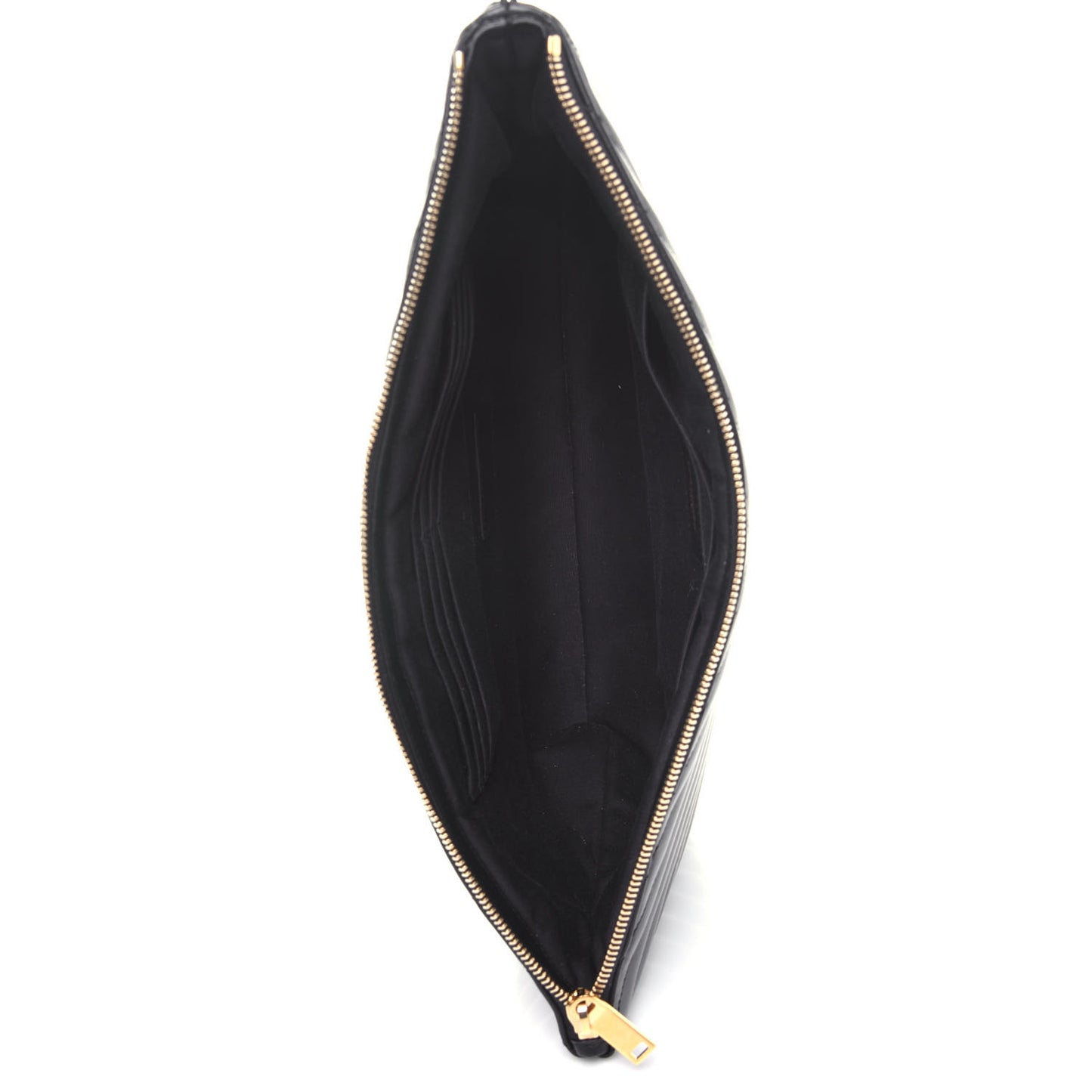 Calfskin Matelasse Chevron Monogram Document Holder Black