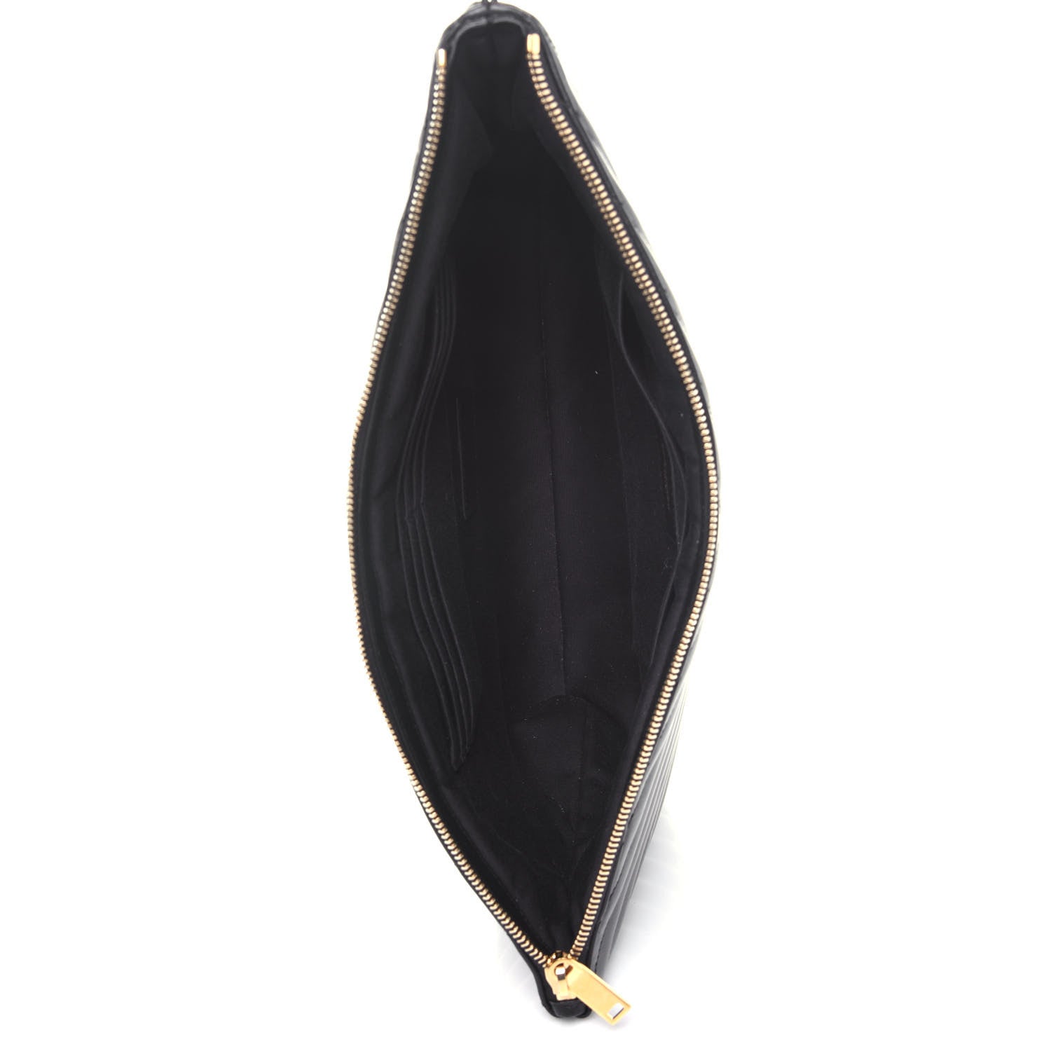 Saint Laurent Calfskin Matelasse Chevron Monogram Document Holder Black 5 of 10