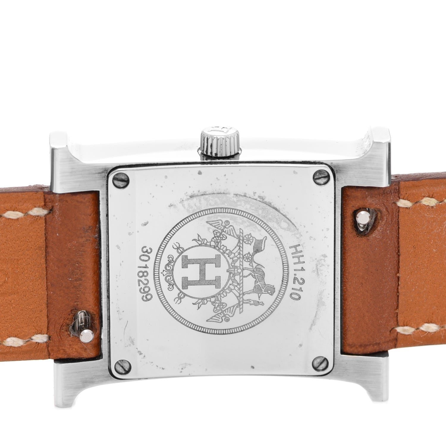 Hermes Stainless Steel Barenia 21mm Heure H Hour Double Tour Quartz Watch Fauve 4 of 5