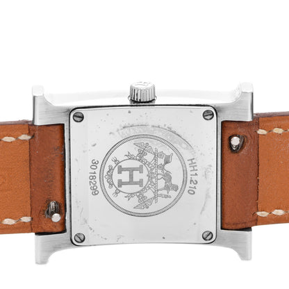 Hermes Stainless Steel Barenia 21mm Heure H Hour Double Tour Quartz Watch Fauve 4 of 5