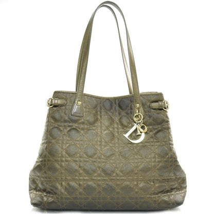 Christian Dior Coated Canvas Cannage Medium Panarea Tote Bronze 1 of 7