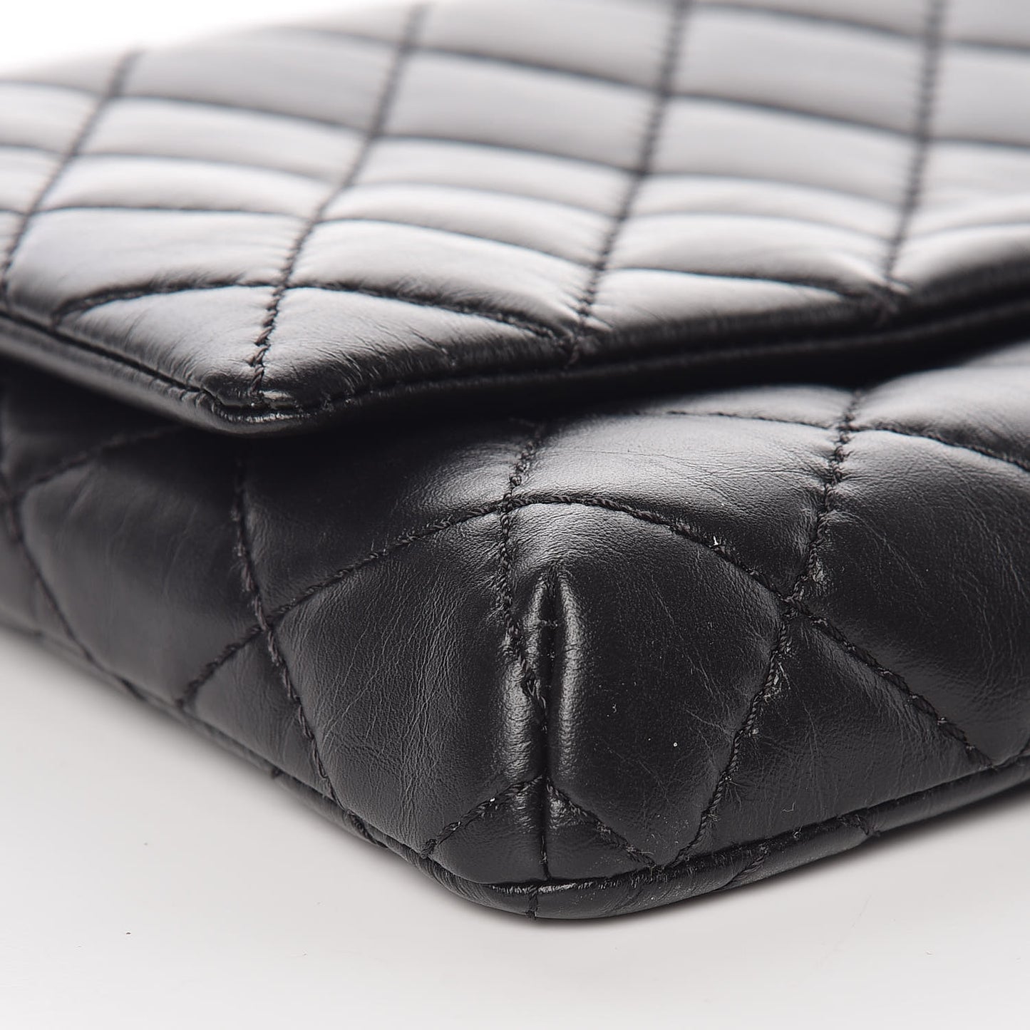Aged Calfskin Quilted Reissue 2.55 Clutch Black