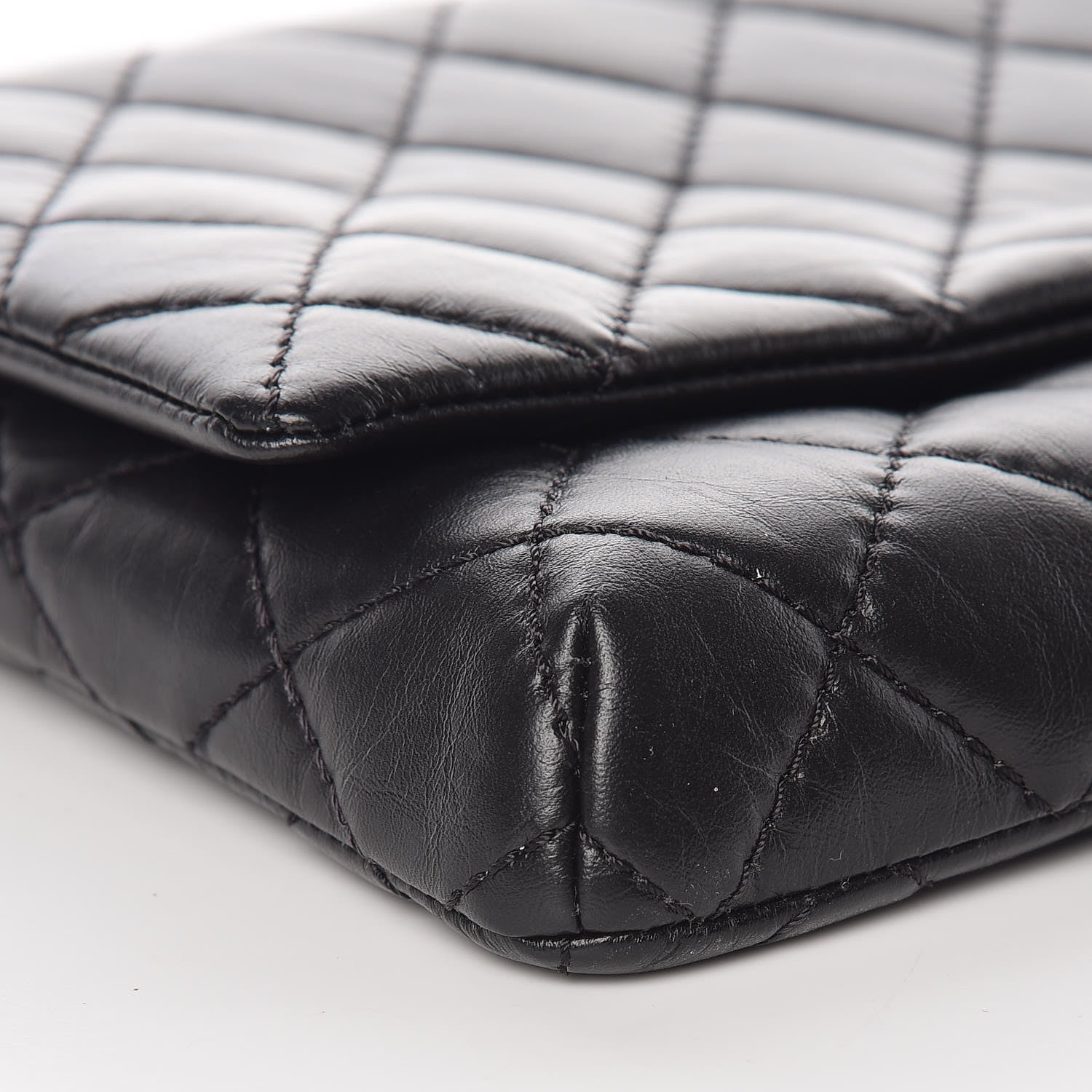 Chanel Aged Calfskin Quilted Reissue 2.55 Clutch Black 8 of 9