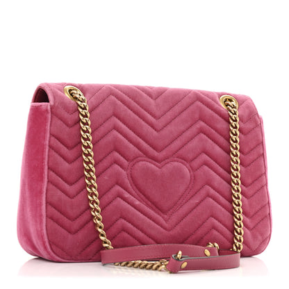 Gucci Velvet Matelasse Blind for Love Embroidered Medium GG Marmont Shoulder Bag Light Raspberry Rose Multicolor 3 of 13