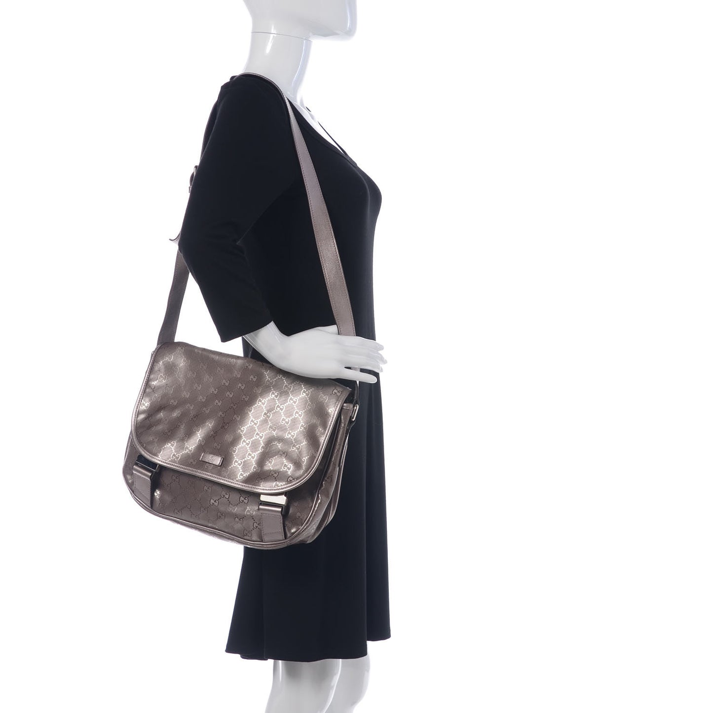 Imprime Monogram Medium Double Buckle Flap Messenger Bag Mauve