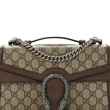 Gucci GG Supreme Monogram Textured Dollar Calfskin Top Handle Dionysus Shoulder Bag Beige Ebony New Acero 8 of 10