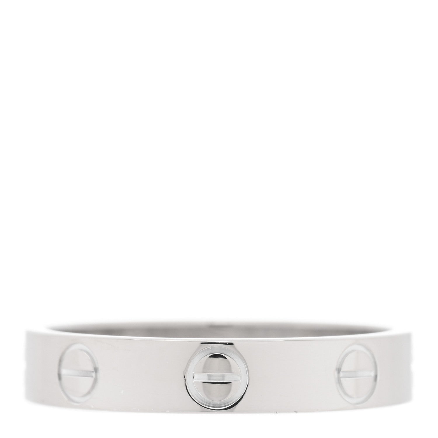 Cartier 18K White Gold 3.5mm LOVE Wedding Band Ring 53 6.5 3 of 5