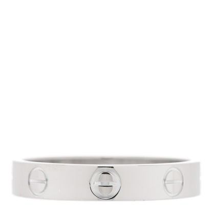 Cartier 18K White Gold 3.5mm LOVE Wedding Band Ring 53 6.5 3 of 5