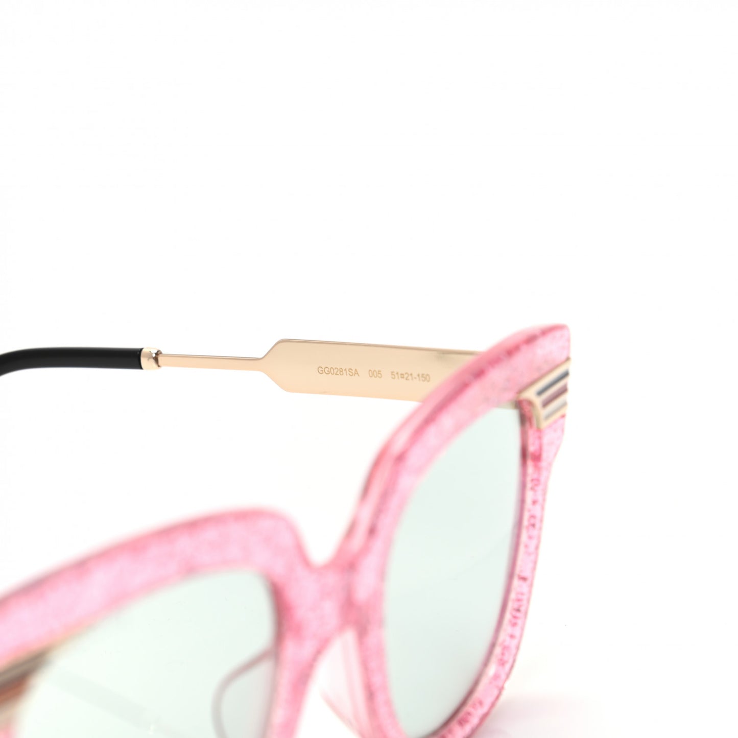 Acetate Square Frame Web Glitter GG0281S Sunglasses Pink