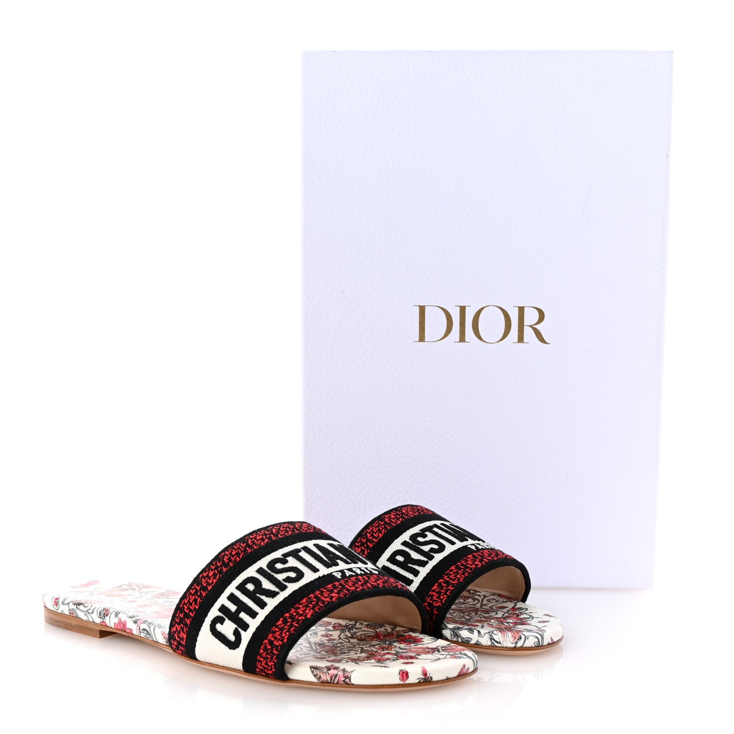 Canvas Embroidered Dioramour Dway Mules Slide Sandals 37 Multicolor