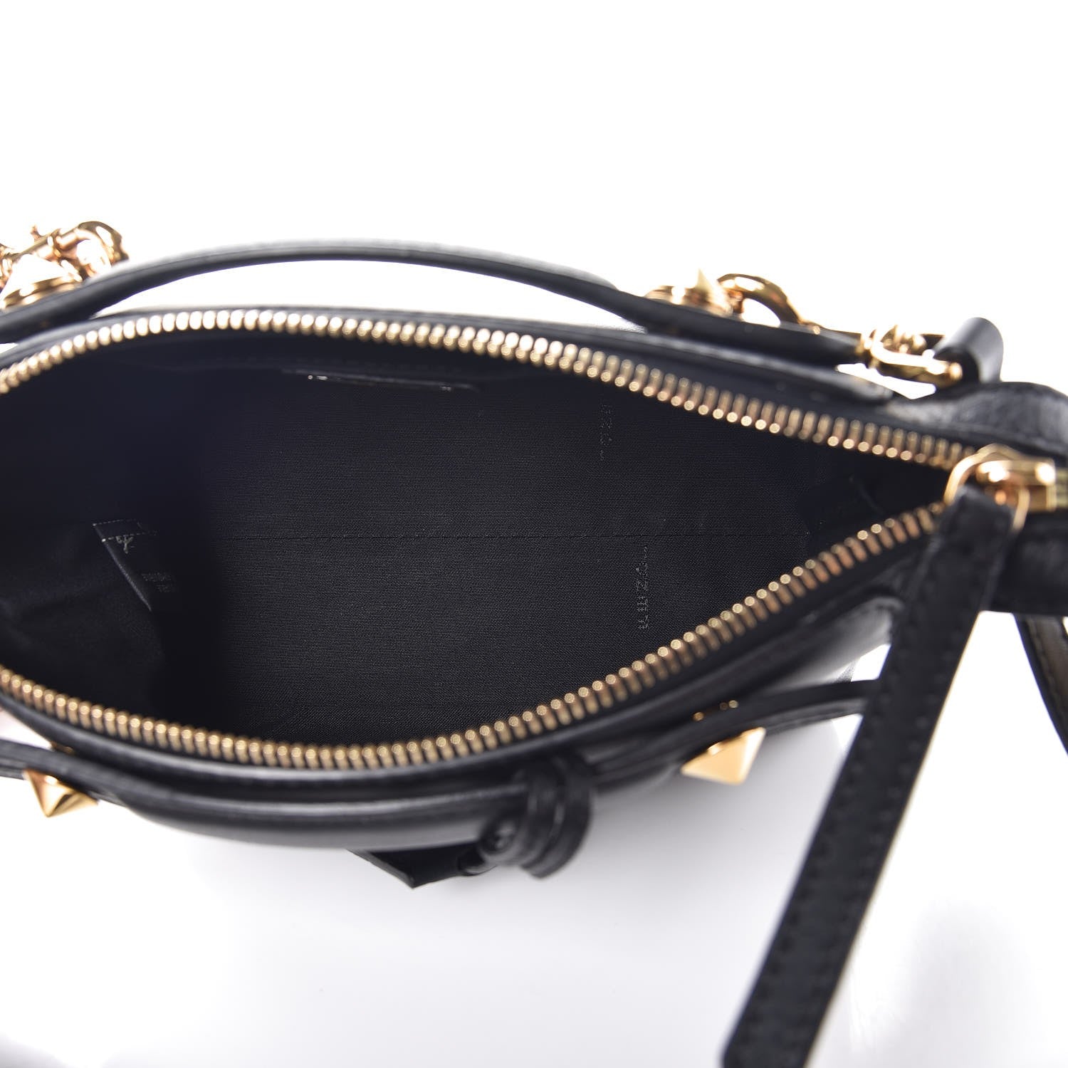 Fendi Vitello Dolce Chain Tail Gold Edition Mini By The Way Boston Bag Black Vintage Gold 5 of 7