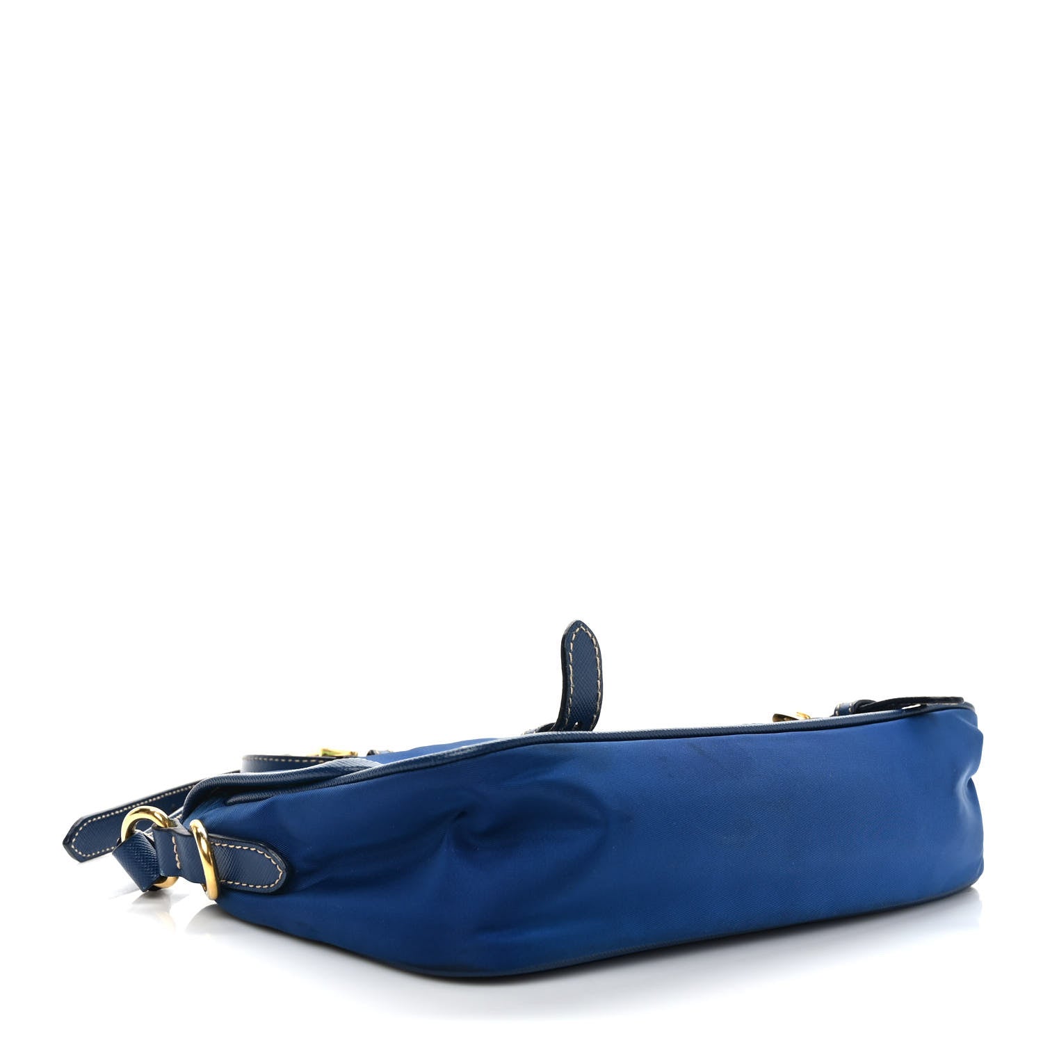 Prada Tessuto Nylon Saffiano Small Messenger Bag Blue 4 of 12