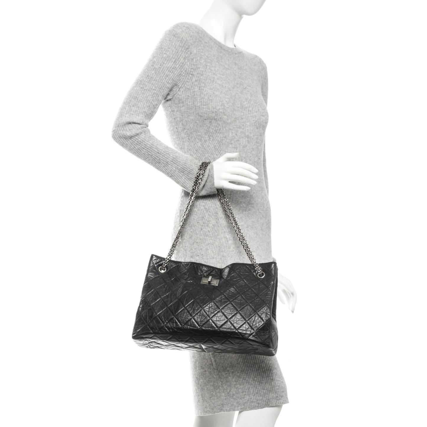 Aged Calfskin Reissue 2.55 Tote Black