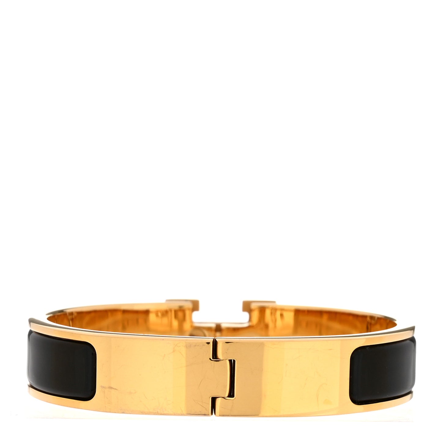 Enamel Narrow Clic Clac H PM Bracelet Black