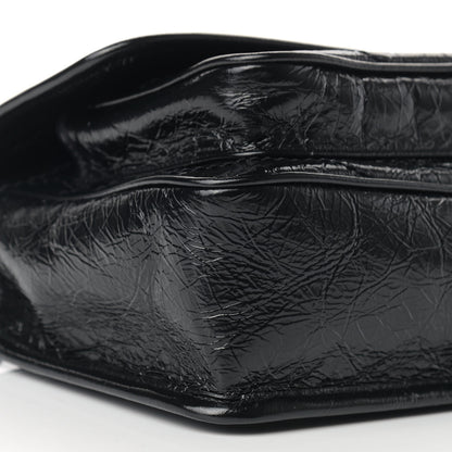 Saint Laurent Crinkled Calfskin Matelasse Monogram Baby Niki Chain Satchel Black 8 of 10