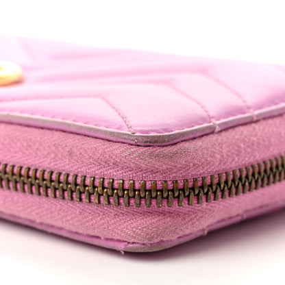 Gucci Calfskin Matelasse GG Marmont Zip Around Wallet Candy Mousse 10 of 11