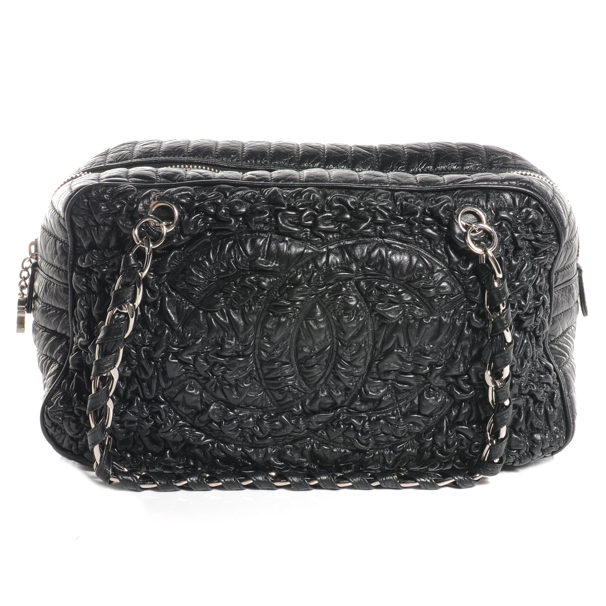 Chanel Lambskin Astrakhan Bowler Black 1 of 7