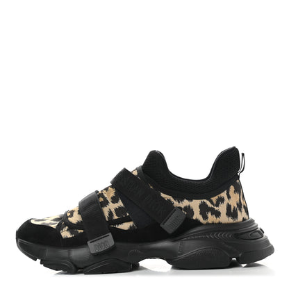 Christian Dior Technical Fabric Nylon Leopard Print Womens D-Wander Sneakers 41 Black 1 of 9