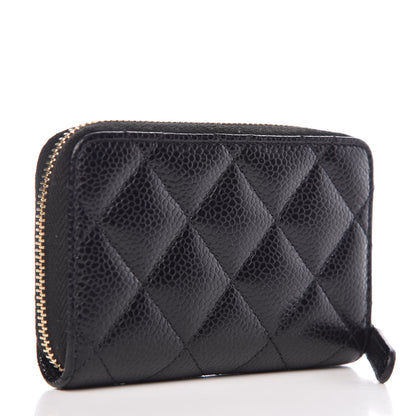 Chanel Caviar Quilted Zip Coin Purse Black 3 of 8