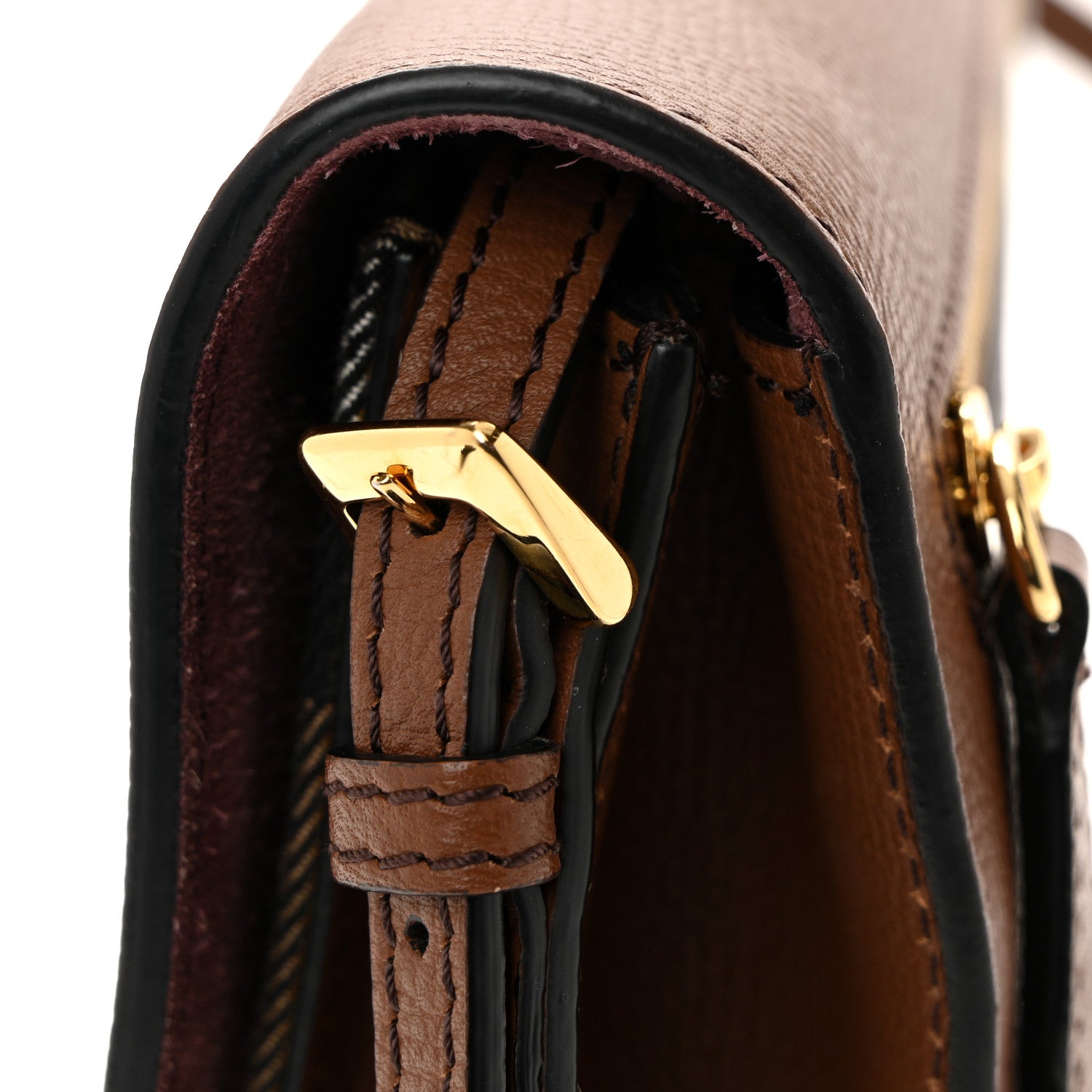 Burberry Derby Calfskin House Check Small Macken Crossbody Bag Tan 10 of 10