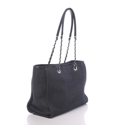 Chanel Denim Small Deauville Tote Blue Orange 3 of 11
